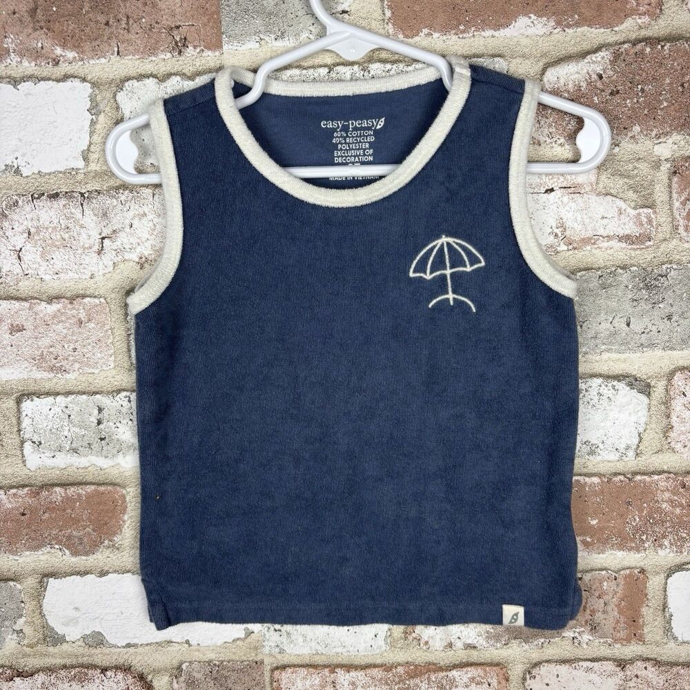 easy-peasy Toddler Boy's Terry Cloth Tank Top Size 2T NWOT Summer Sleeveless